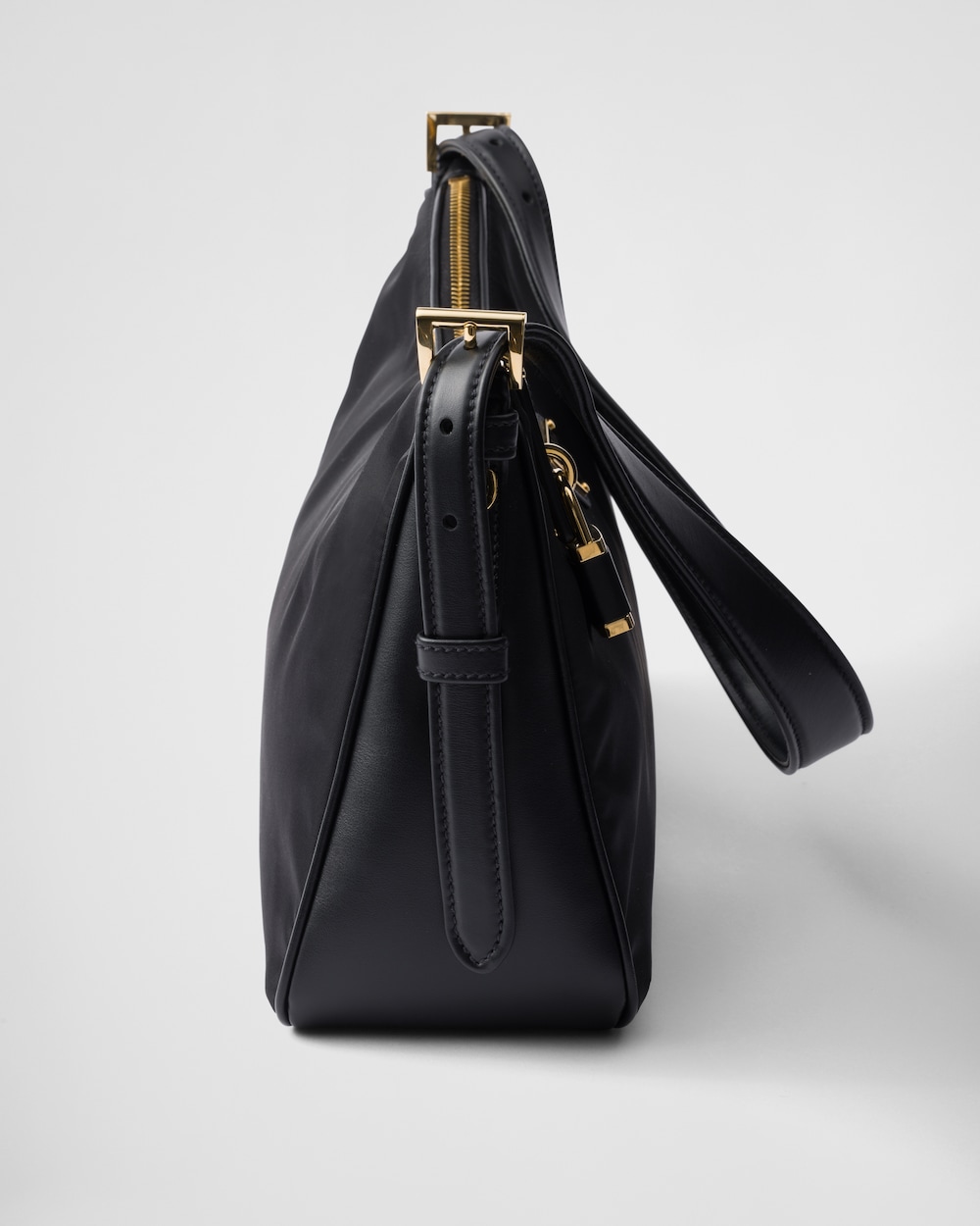 Prada Aimée Large Re-Nylon and Leather Shoulder Bag With Padlock - Image 3